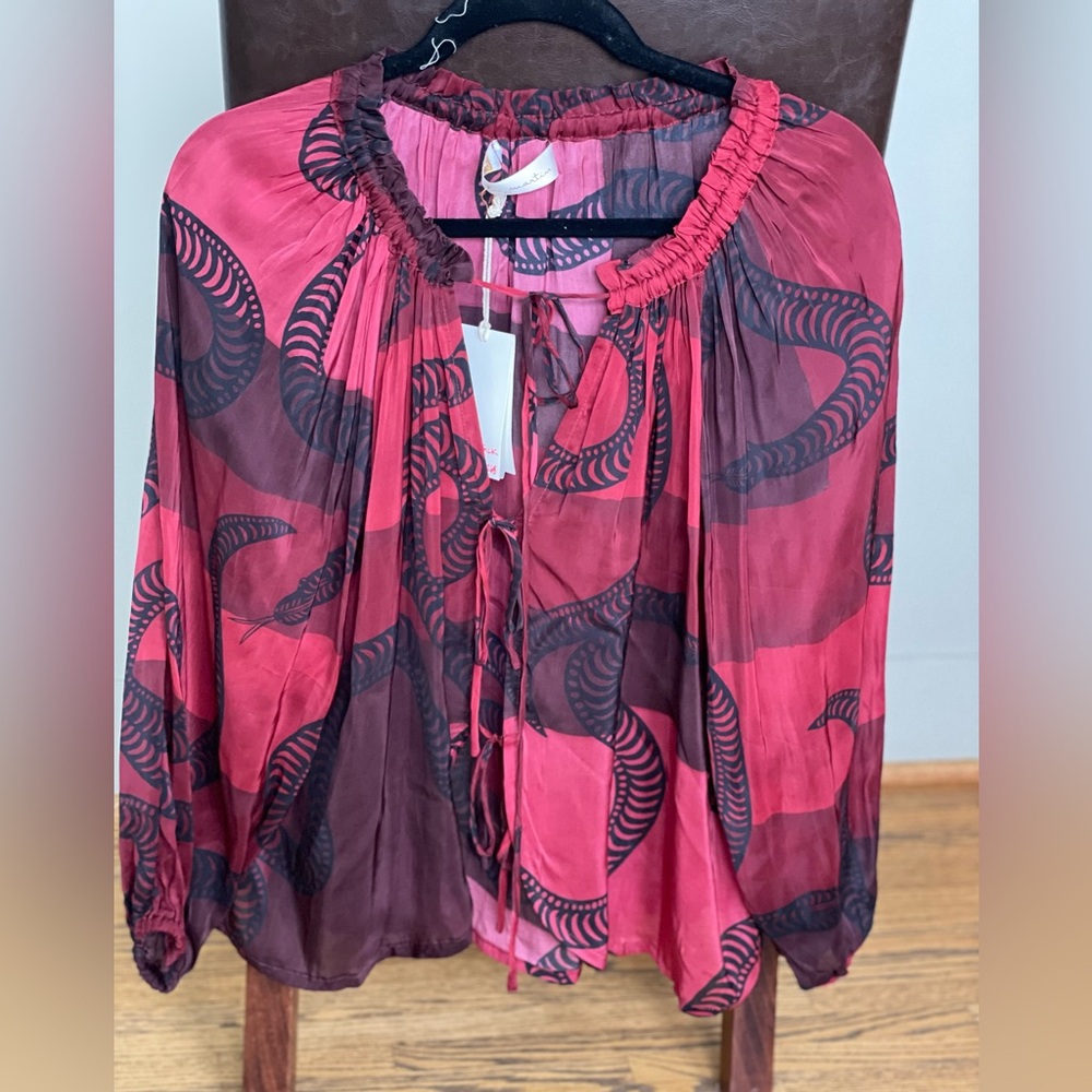 NWT Natalie Martin Elise Top in size XS. Ament Oxblood color. - Picture 3 of 6